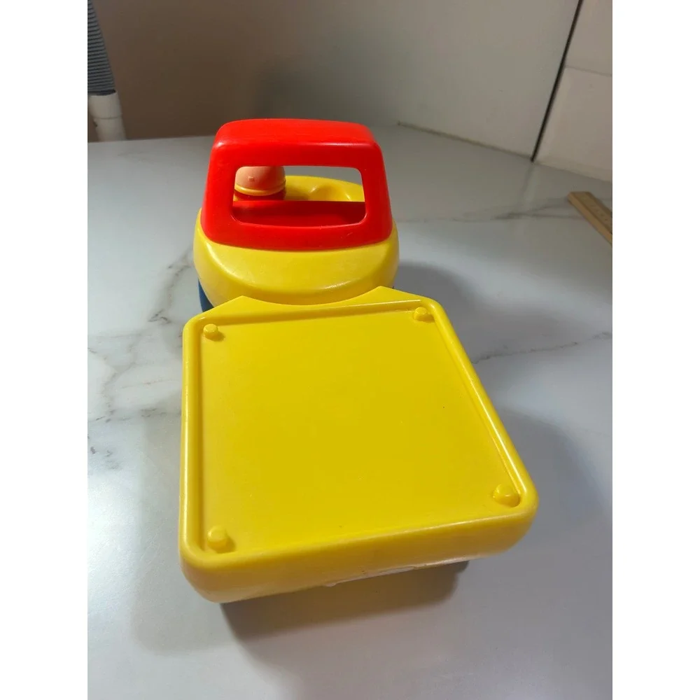 Vintage 1985 Little Tikes Yellow Flatbed Truck with Driver Figure Primary Colors